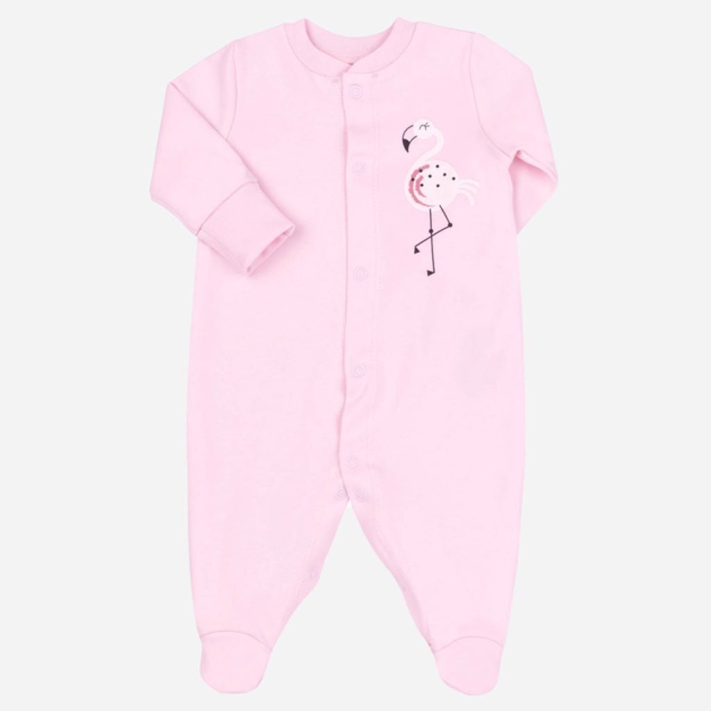 Чоловічок р62 інтерлок на кнопках з малюнком Фламінго світло рожевий КБ122 Bembi 62р