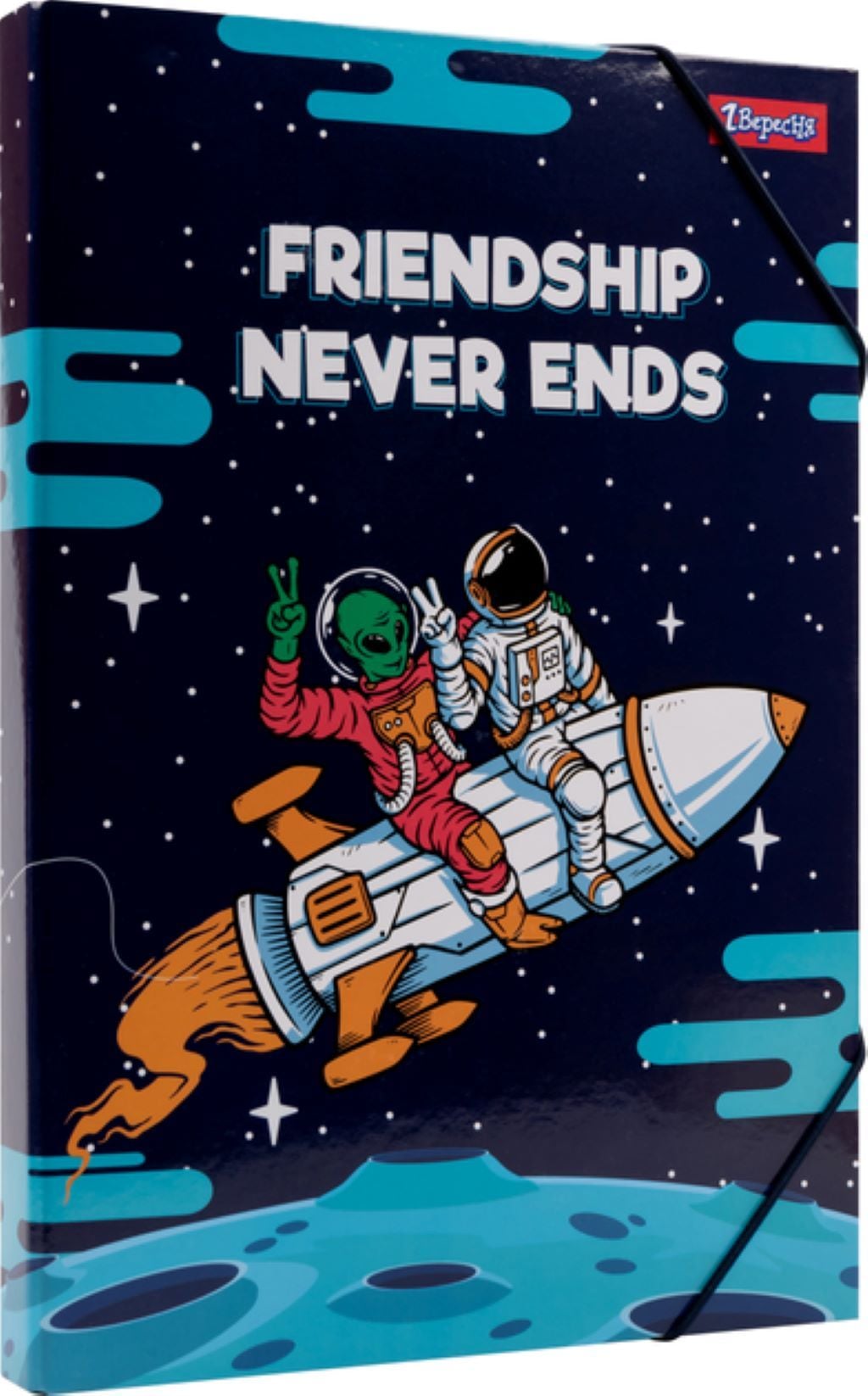 Папка для праці A4  з твердого картону  на гумці Космос 500233 1вересня