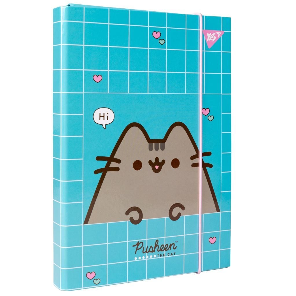 Папка для зошитів В5 з твердого картону  на гумці Pusheen 500239 Yes