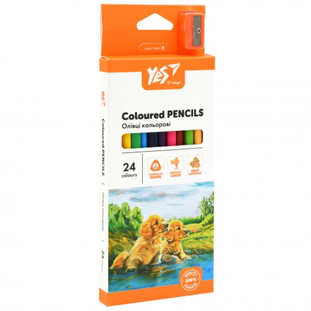 Олівці кольорові 24 шт з точилкою Orange Line в коробці 18*9*1,5см 290754 Yes