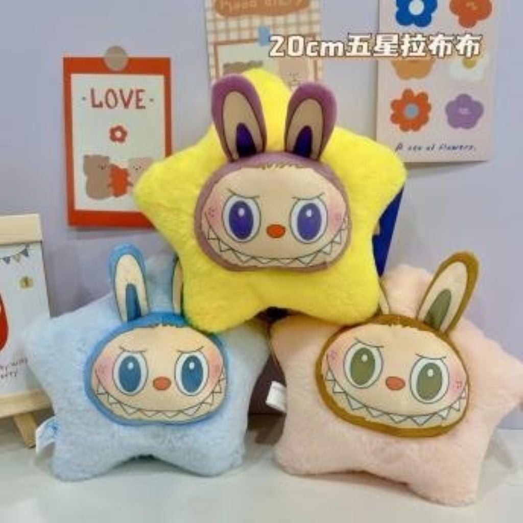 М`яка іграшка подушка-зірка Labubu 19*18см у пакеті мікс видів LB563 Китай