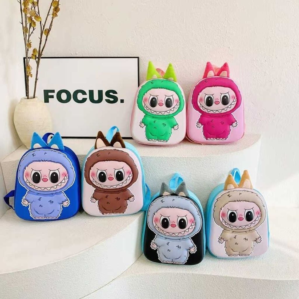 Рюкзак Labubu 28см з твердою основою на змійці мікс кол в пакеті C74824 Китай