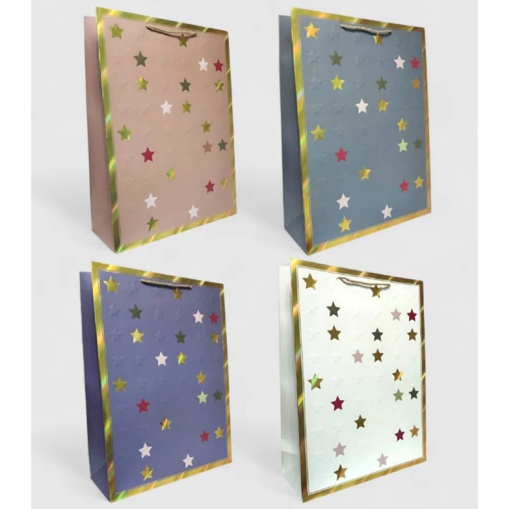 Пакет подар Зірки 31*42*12см  вертикальний мікс кол BL2502-393 Китай