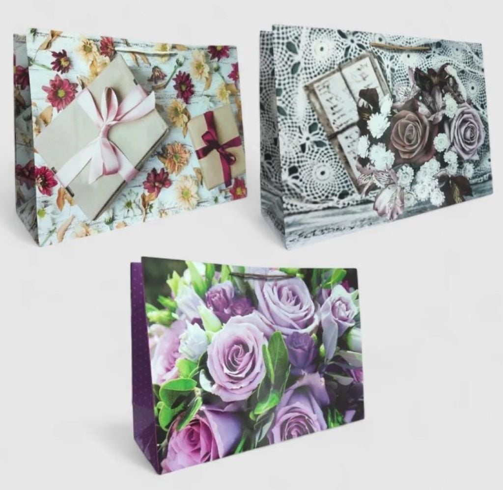 Пакет подар Квітковий мікс 45*33*13см горизонтальний мікс кол 9158-4 Китай