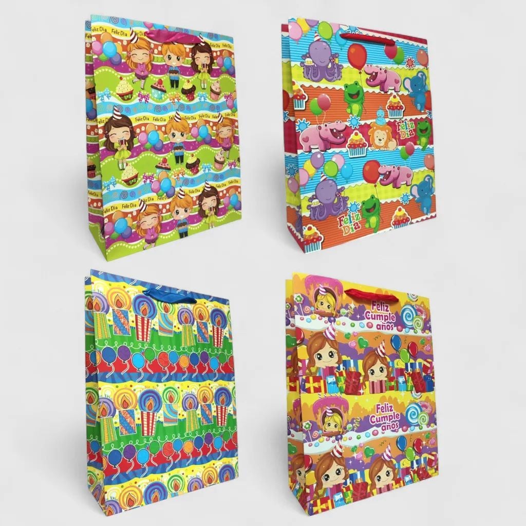 Пакет подар Дитячий мікс 32*26*10см вертикальний мікс кол 2044 Китай