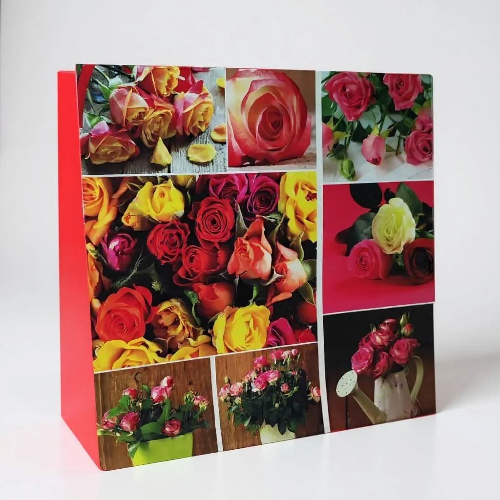 Пакет подар Квітковий 23*23*10см вертикальний мікс кол 1976 Китай