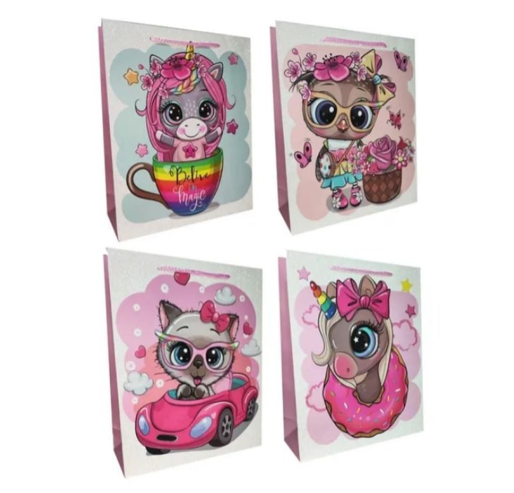 Пакет подар Звірята 42*31*12см вертикальний мікс видів BL2501-60 Китай