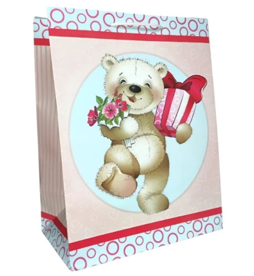 Пакет подар Ведмежа з подарунками 40*29,5*20см 5292-4 Китай