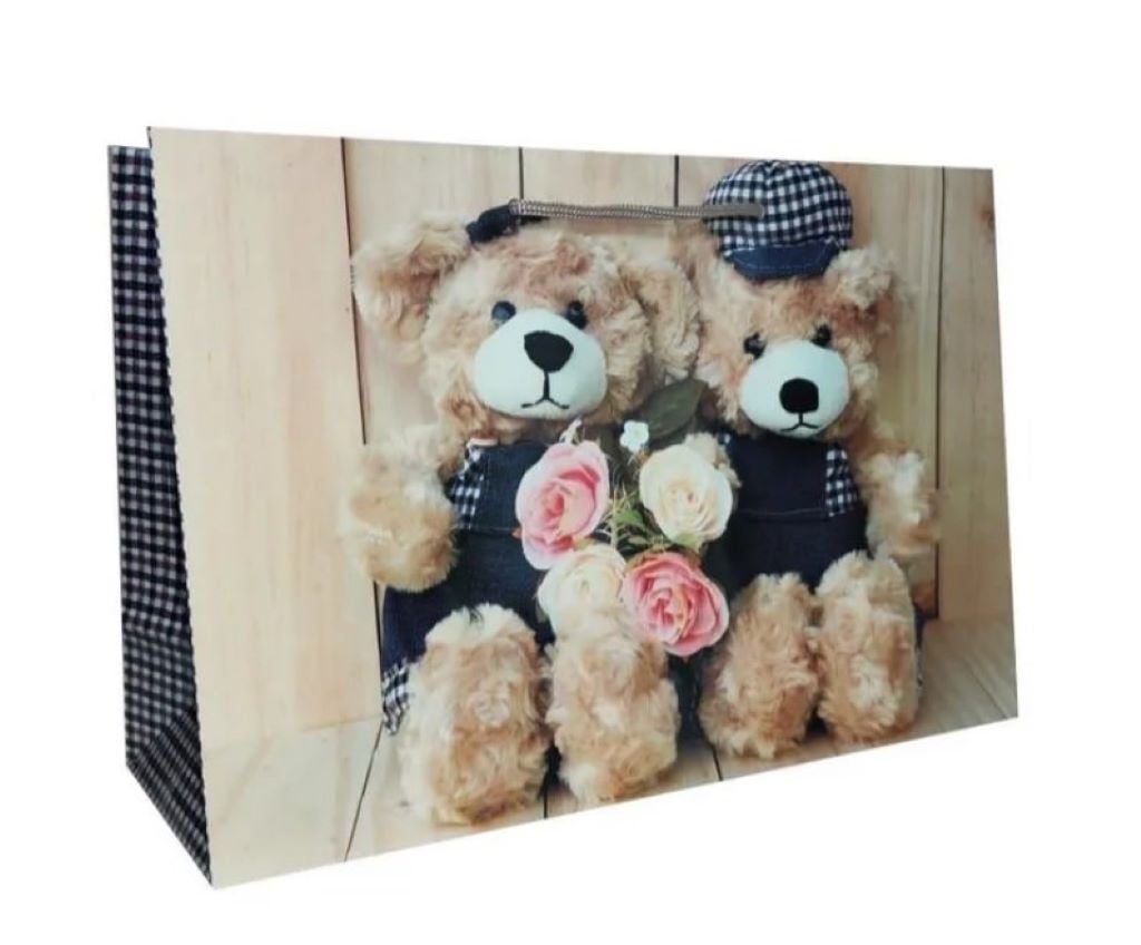 Пакет подар Ведмежата 45*33*13см горизонтальний 9853-1 Китай