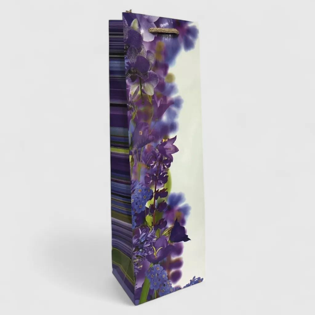 Пакет 11*35*10 см подарунковий вертікальний Квіти 1450-1 Китай