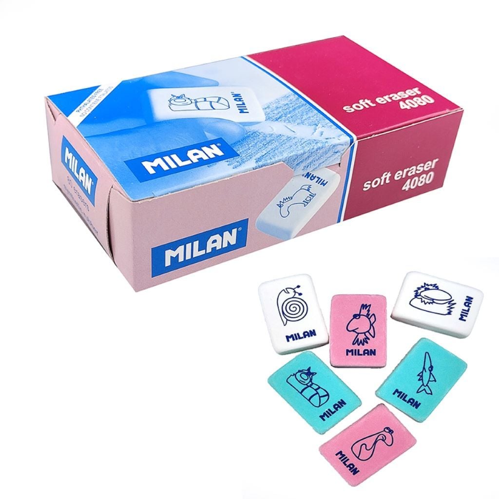 Гумка Milan прямокутна 2,8*1,9*1см Тваринки мікс видів і кольорів 4080 Milan