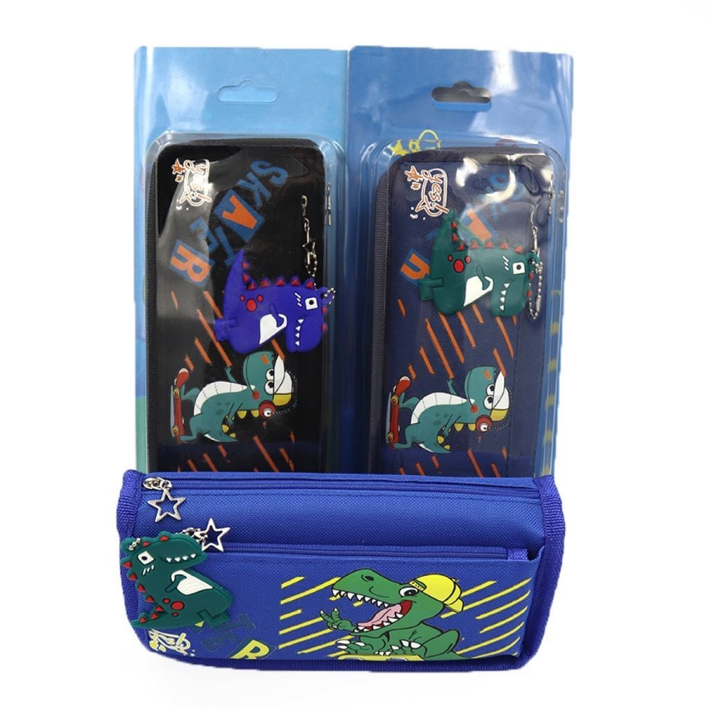 Пенал 2 віділеня на блискавці 20,5*9*4 см Skater Динозаврики у блістері P0947 Josefotten
