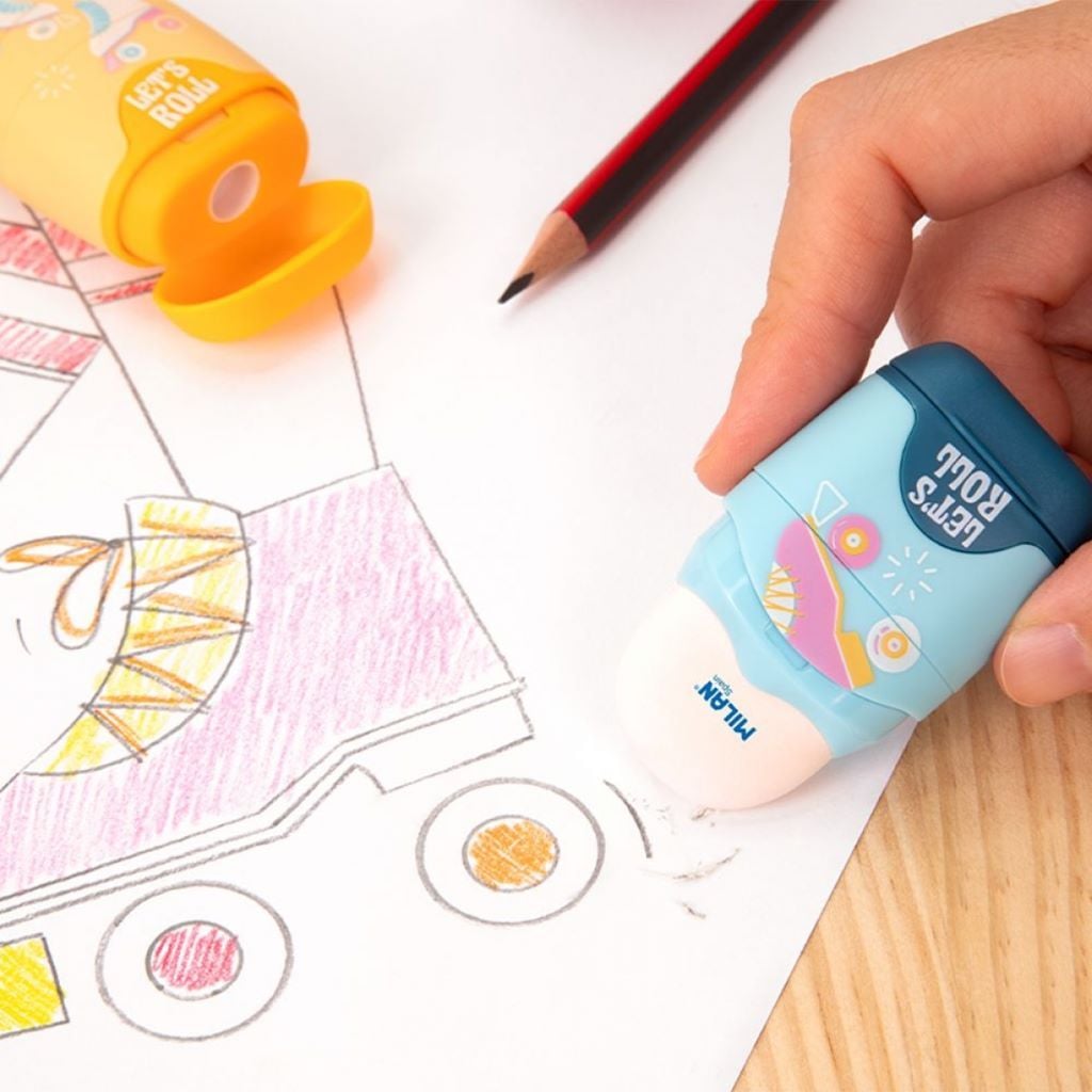 Точилка з гумкою 2в1 CAPSULE Roller пластик 4701116RL Milan