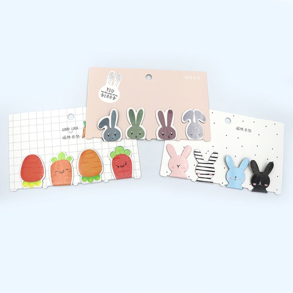 Закладка магнітна Зайчики 4шт на планшеті мікс видів HX2347-5 Josefotten
