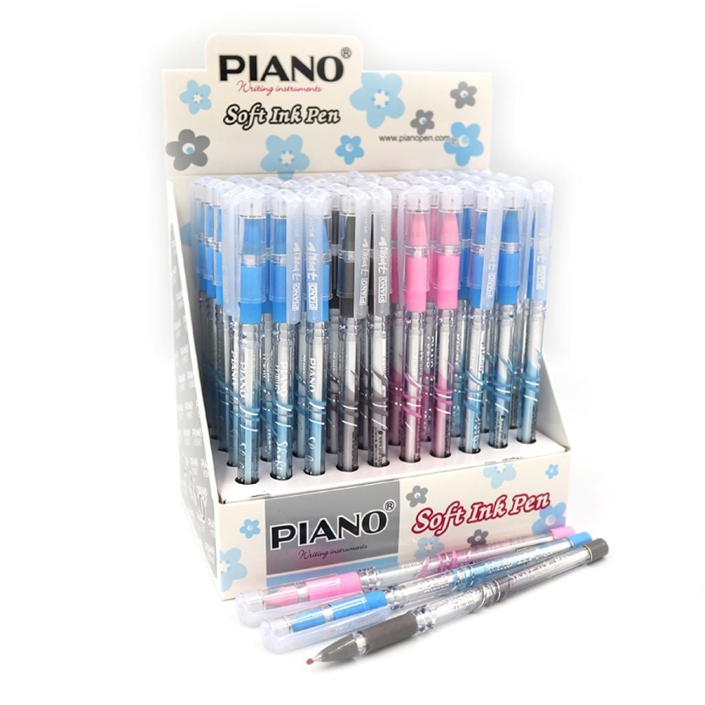 Ручка масляна 0,7мм з грипом Soft ink pen синя PT-111A Piano