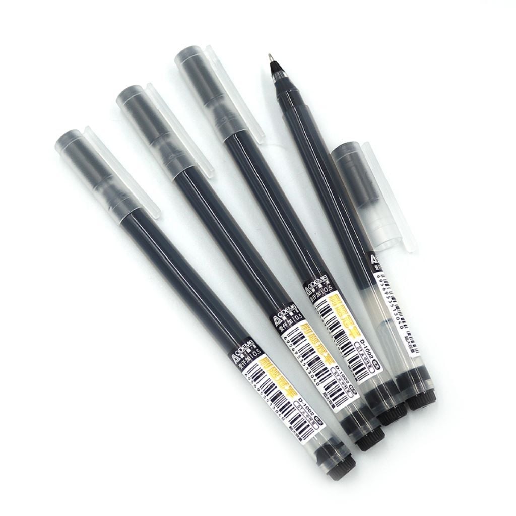 Ручка гелева 0,5мм 2000м прозорий корпус синя/чорна D-1002 Aodemei