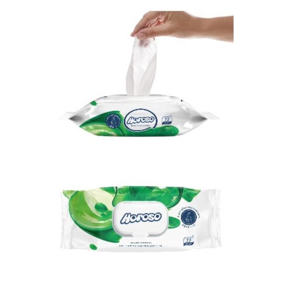 Серветки вологі 100шт в упаковці з антибактеріальним ефеком 42228415 Horoso