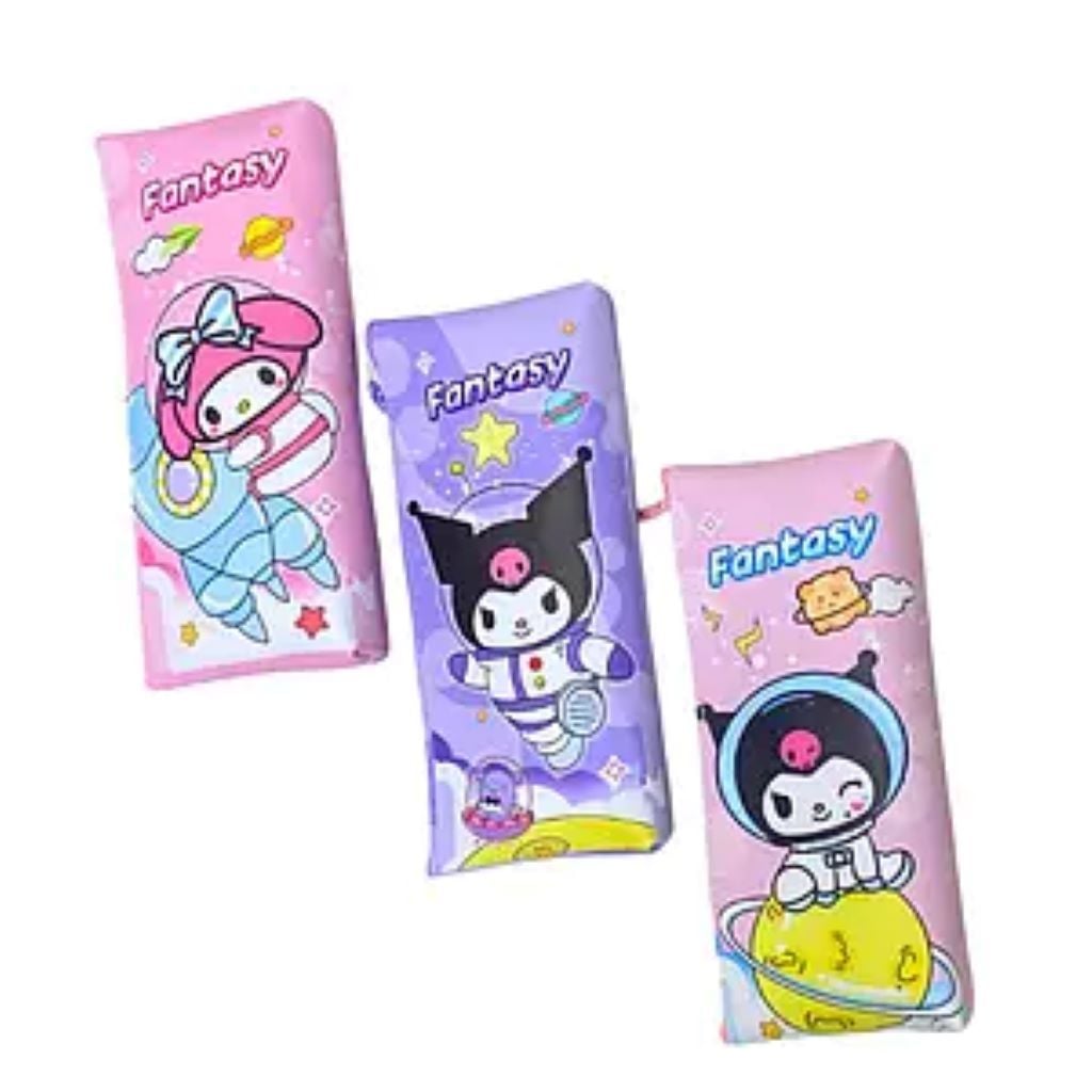 Пенал 1 віділеня на блискавці 21*9 см Куромі мікс кольорвий у блістері 9335 Китай