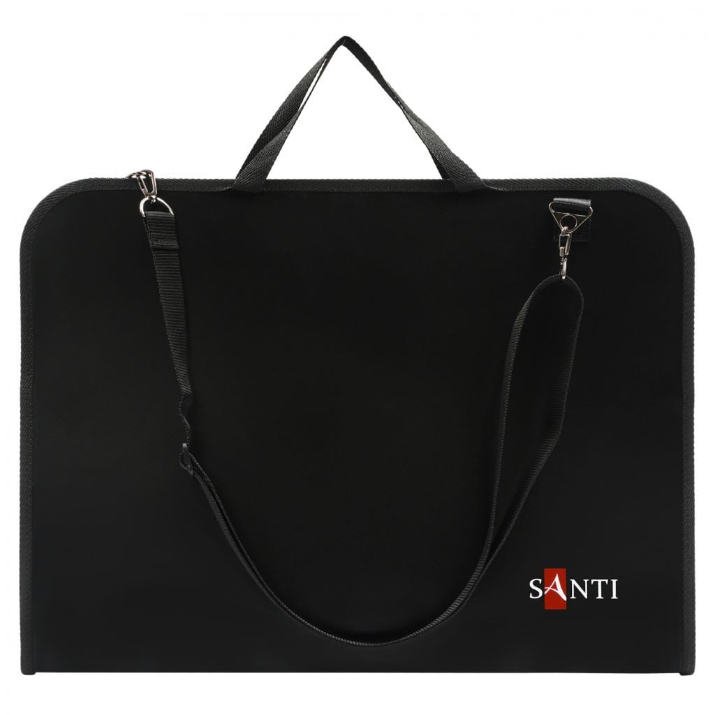 Папка портфель A3 для ескізів з тканинними ручками чорна 492282 Santi