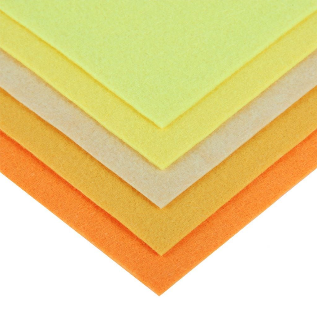 Фетр А4 1,2мм 5шт Відтінки жовтого у пакеті 743250 Santi
