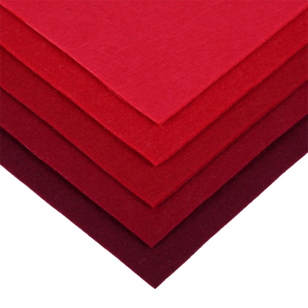 Фетр А4 1,2мм 5шт Відтінки червоного у пакеті 743249 Santi