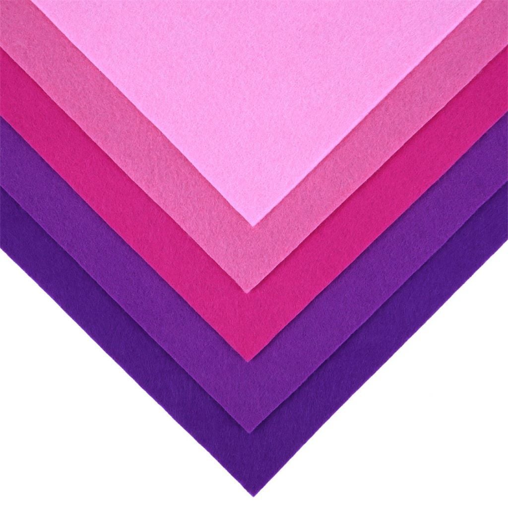Фетр А4 1,2мм 5шт Рожево бузкові відтінки у пакеті 743253 Santi
