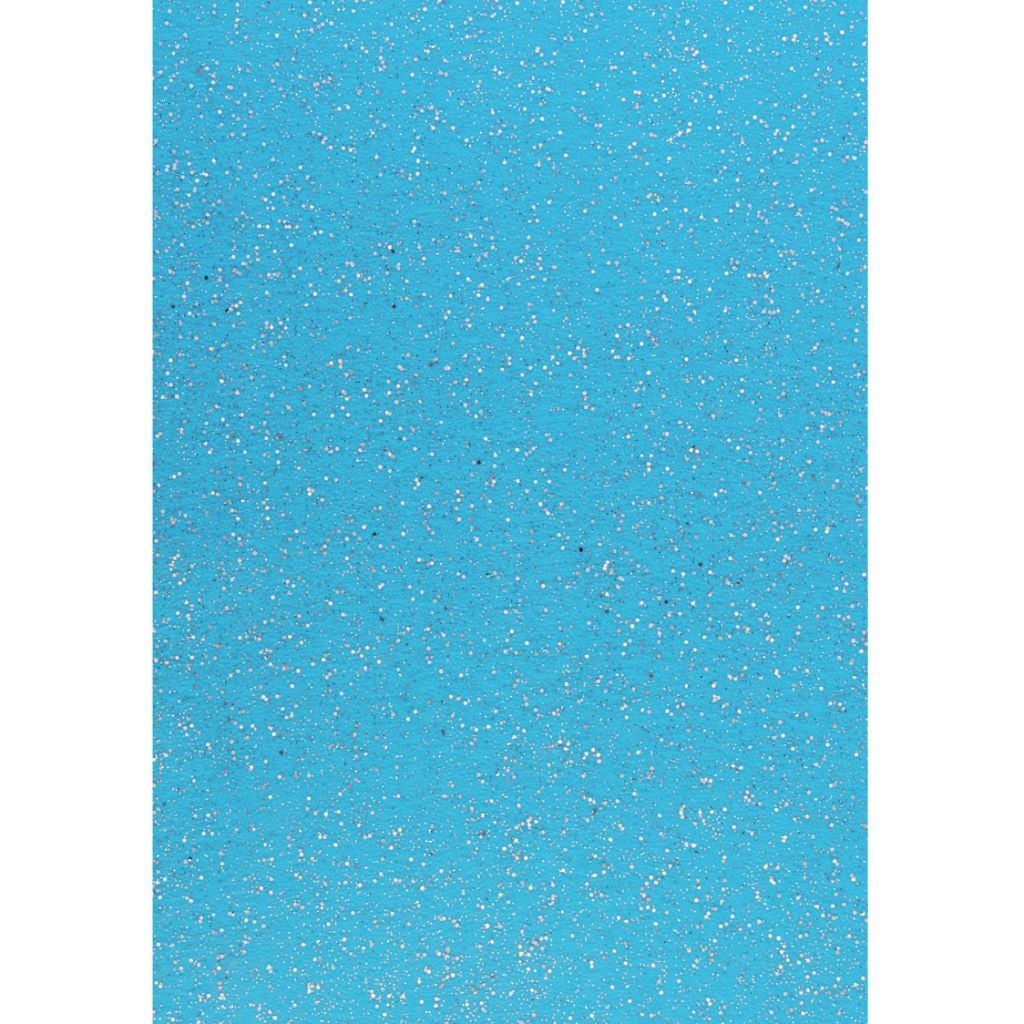 Фетр А4 1,2мм небесно блактний з глітером по шт 743355 Santi