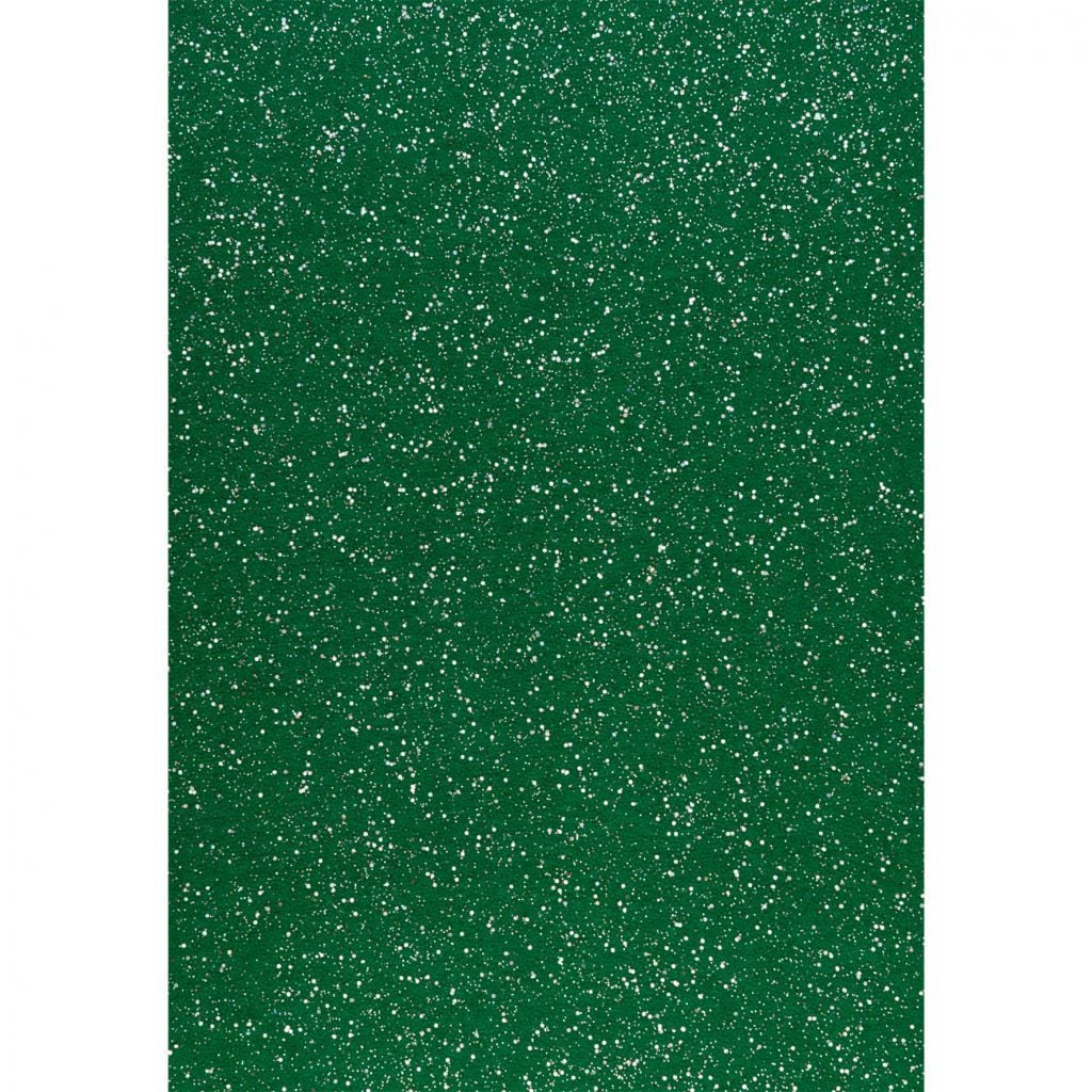 Фетр А4 1,2мм зелений з глітером м'який по шт 741814 Santi