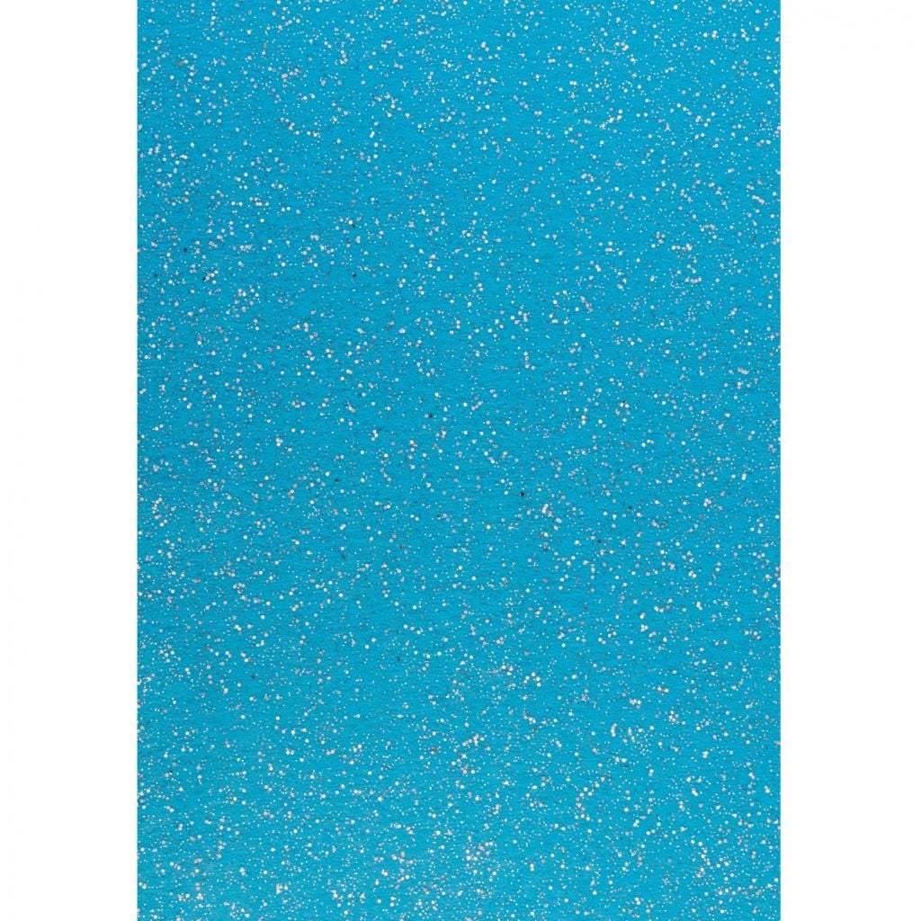 Фетр А4 1,2мм блакитний з глітером м'який по шт 741810 Santi