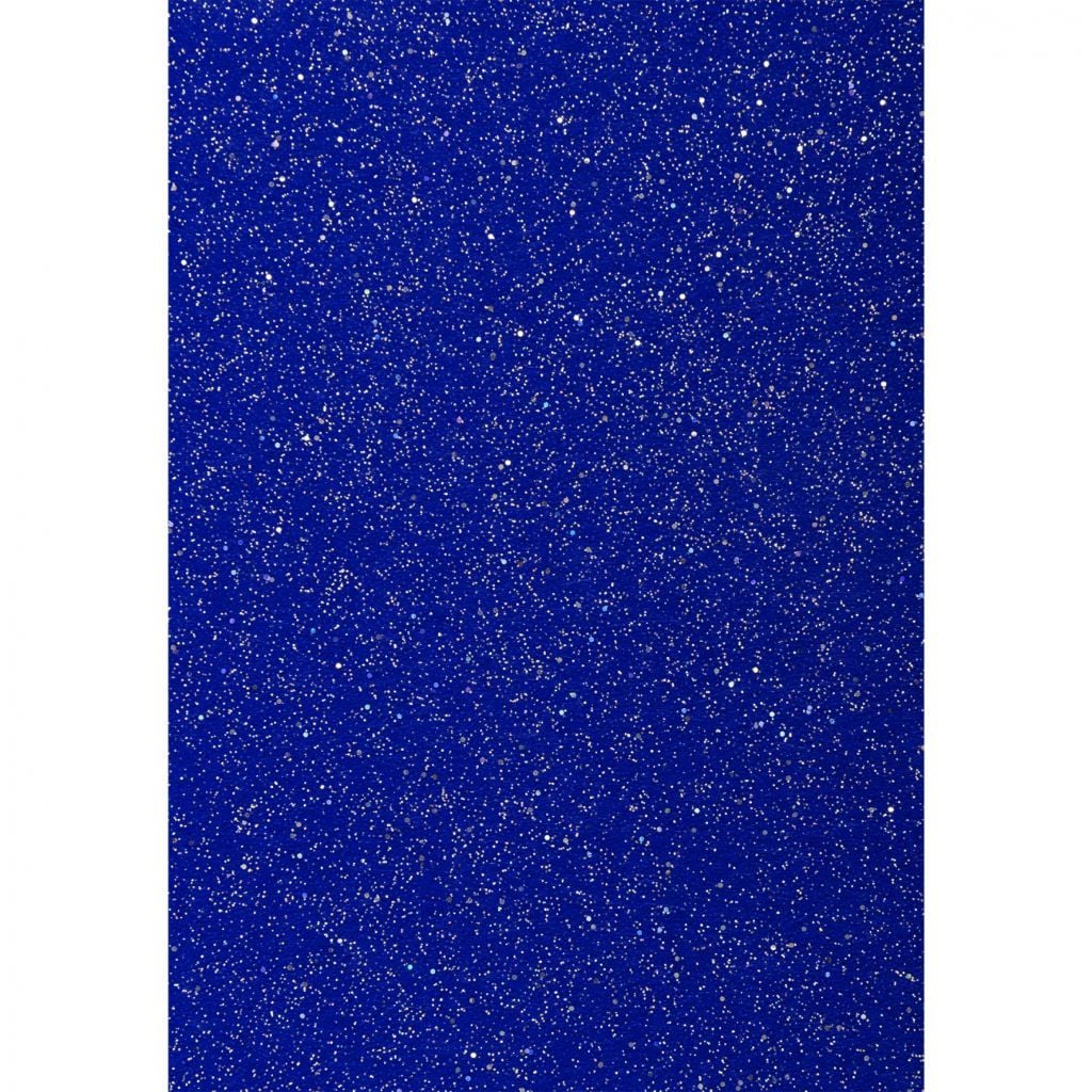 Фетр А4 1,2мм синій з  глітером м'який по шт 741808 Santi