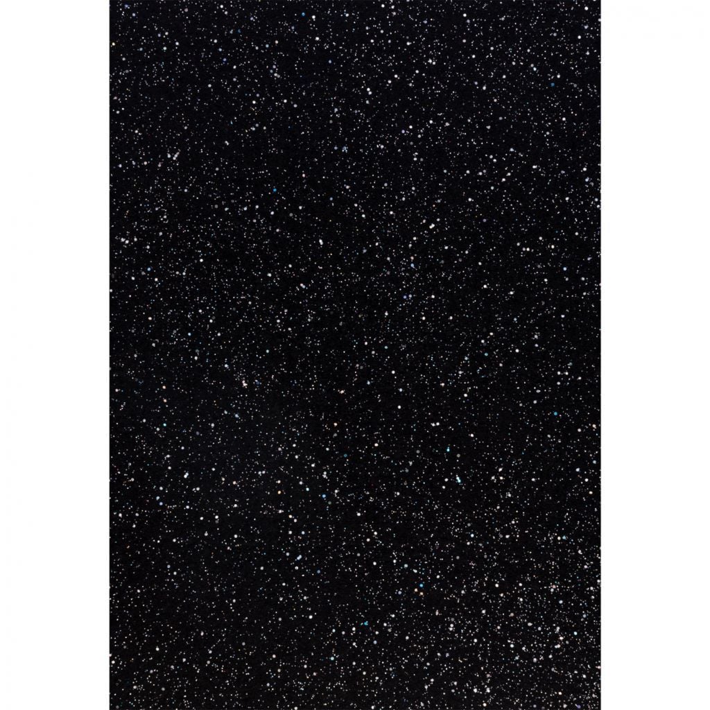 Фетр А4 1,2мм чорний з  глітером м'який по шт 741818 Santi