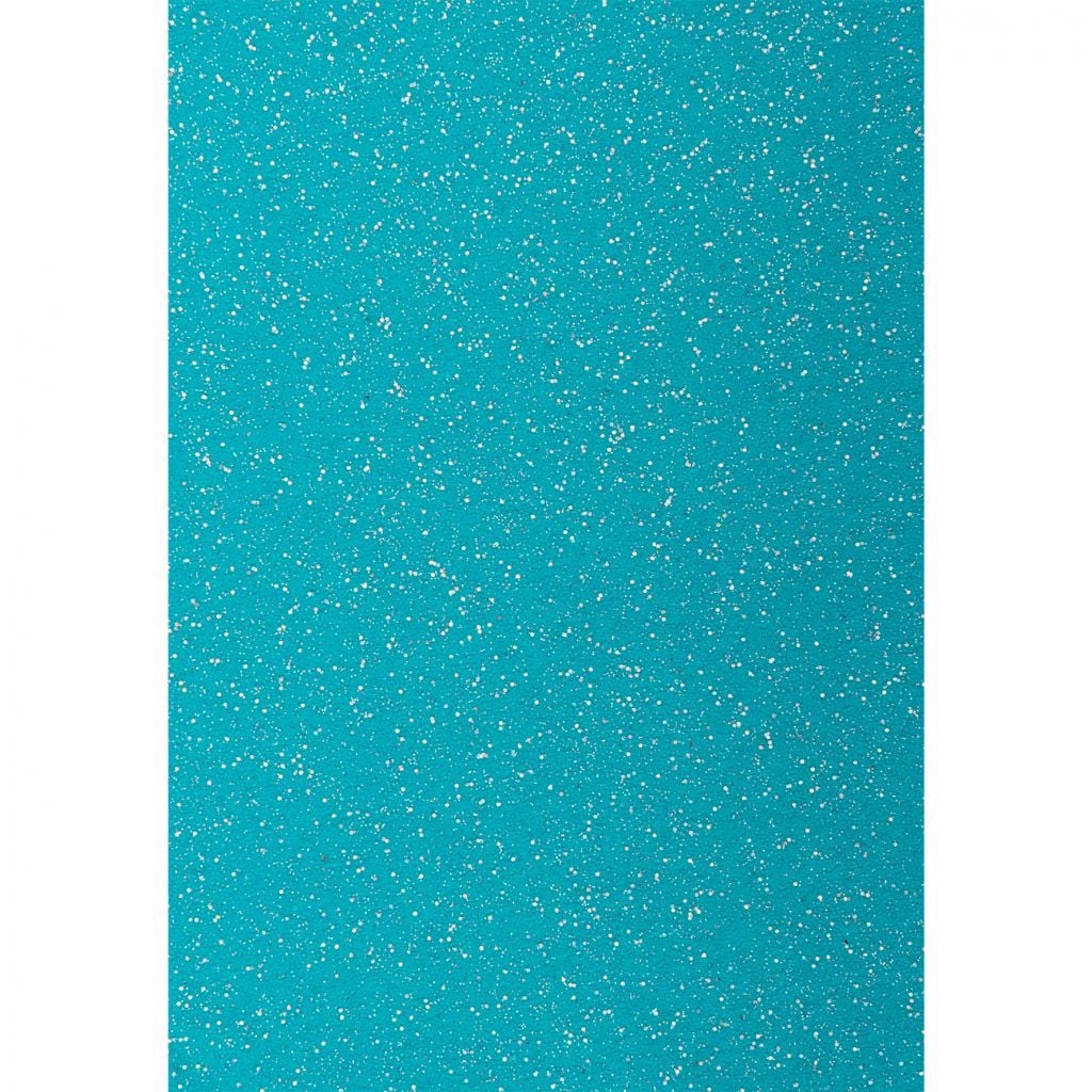 Фетр А4 1,2мм аквамарин з глітером м'який по шт 742937 Santi
