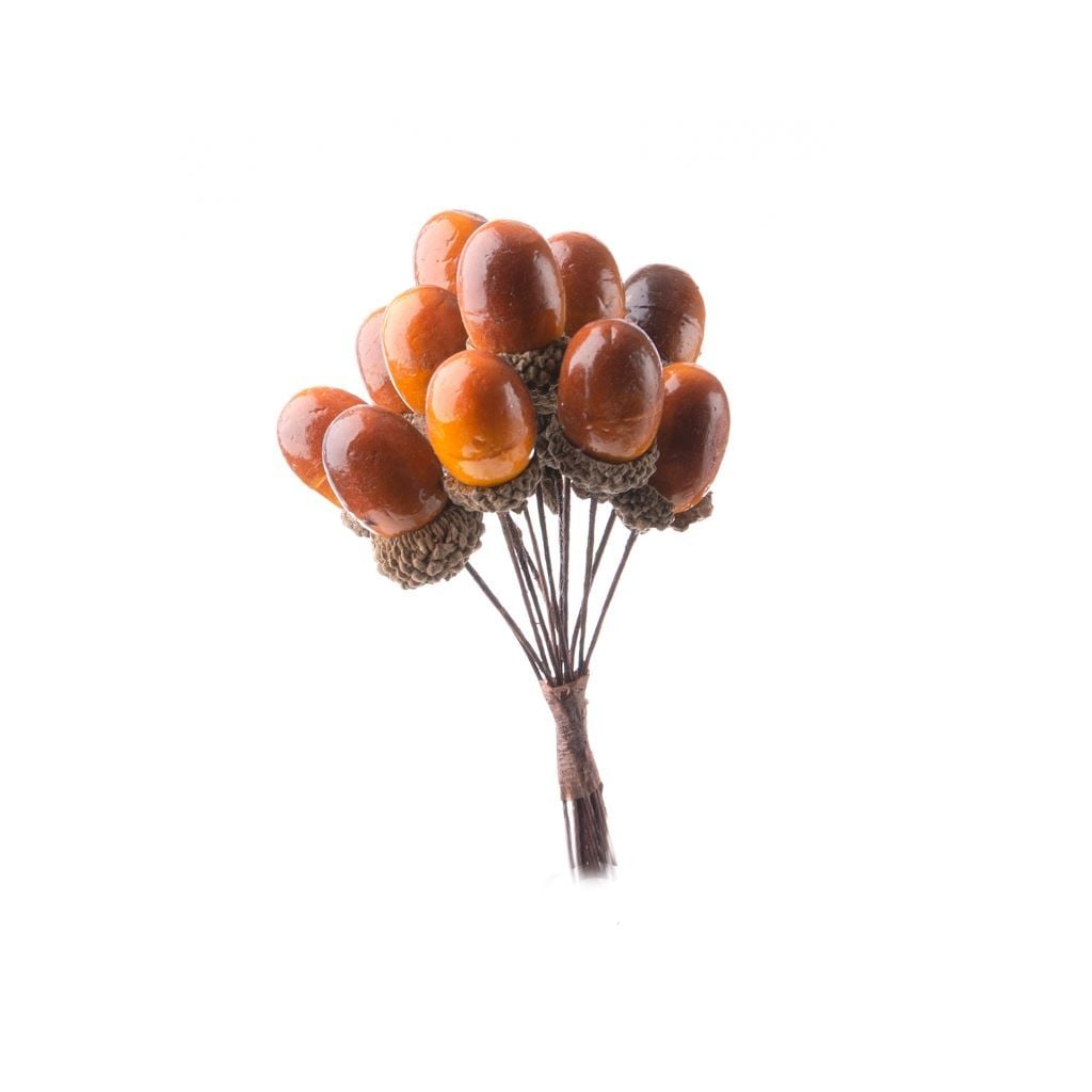 Гілка декоративна Жолуді 12шт 13см 1-69 Україна