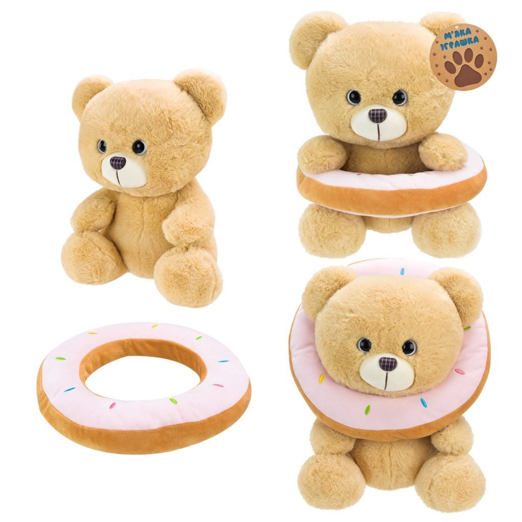 М'яка іграшка Ведмедик з пончиком 30см C46607 країна іграшок