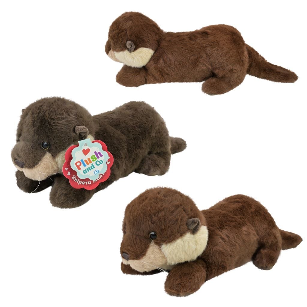 М'яка іграшка Видреня 36см лежачий плюш коричневе PLC25024 Plush and Co