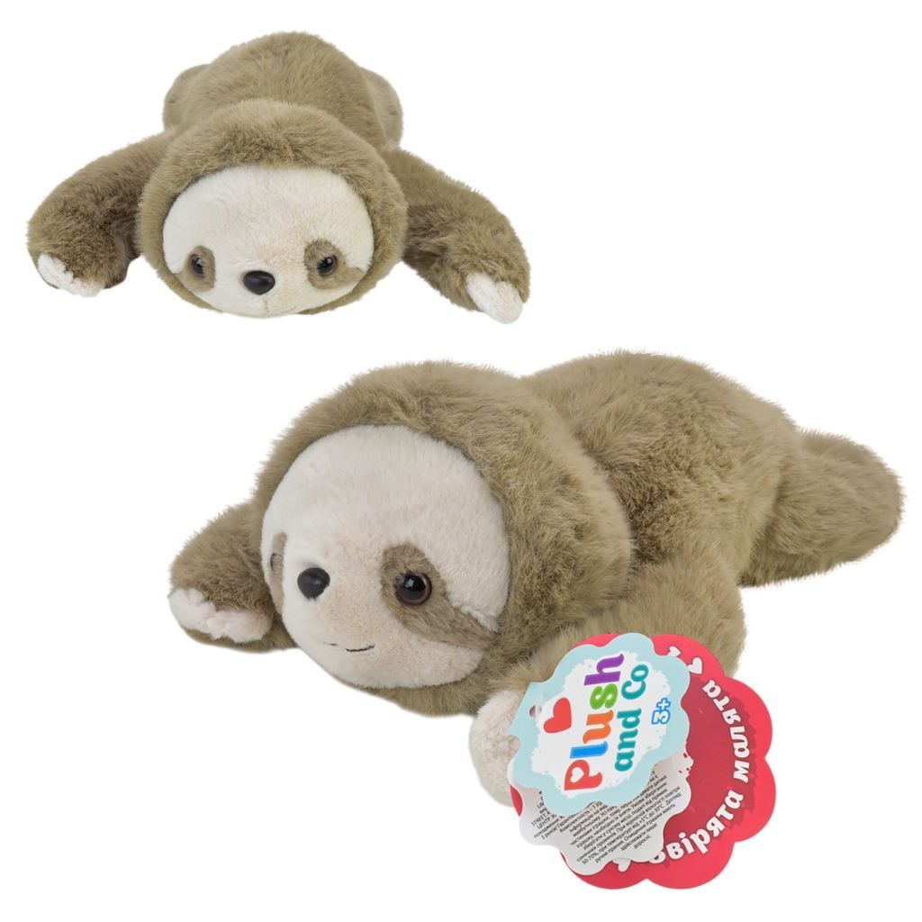 М'яка іграшка Лінивець 30см лежачий мокко-беж PLC25028 Plush and Co