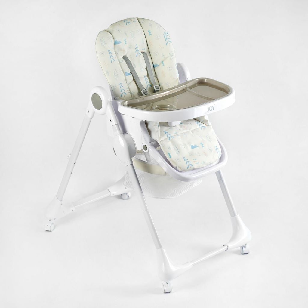 Стільчик для годування мягкий чохол ПВХ 4 колеса з’ємний столик кошик, в коробці K-11058 Joy