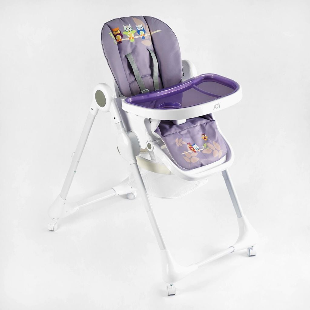 Стільчик для годування мягкий чохол ПВХ 4 колеса з’ємний столик кошик, в коробці K-60290 Joy