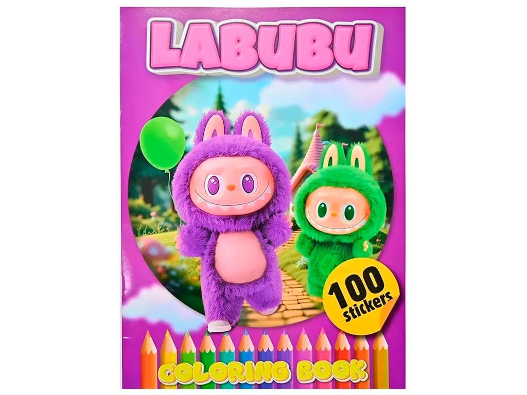 Розмальовка А4 Labubu 16арк 100наліпок LB0236 Jumbo