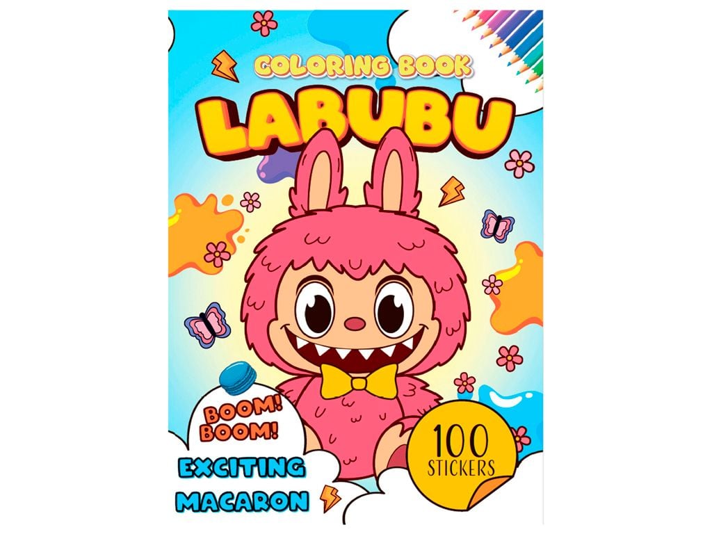 Розмальовка А4 Labubu 16арк 100наліпок LB0258 Jumbo