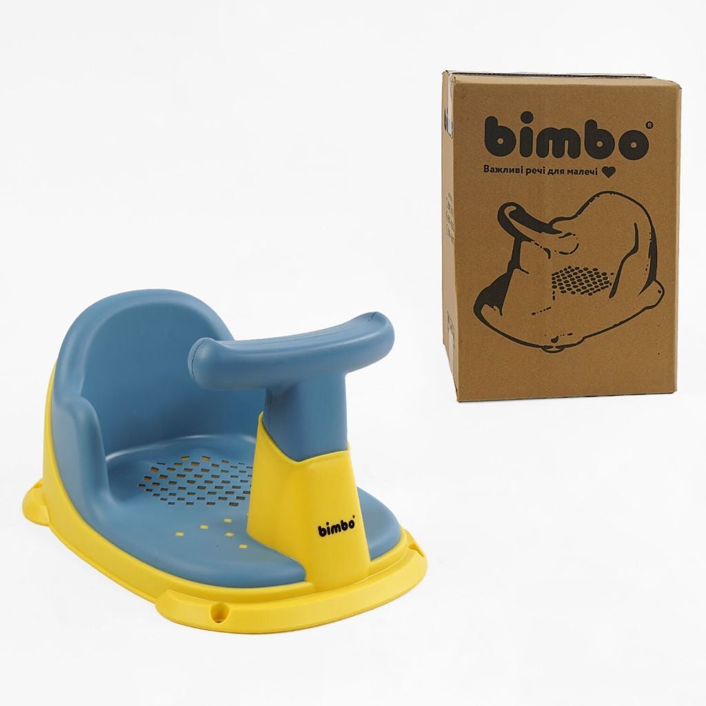 Стілець для купання малюка в ванні на присосках силікон+ пластик 33*27*20см блакитний BM-18071 Bimbo