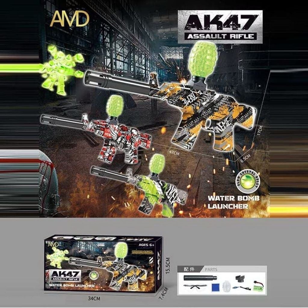 Автомат стріляє орбізами акум 7.4V захисні окуляри в коробці 34*13.5*7.5см ZY913A/AK47 Китай