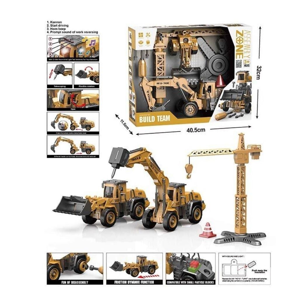 Будтехніка набір інерція звук світло рухливі елеиети у коробці 40*32*11,5см YW9101A Китай