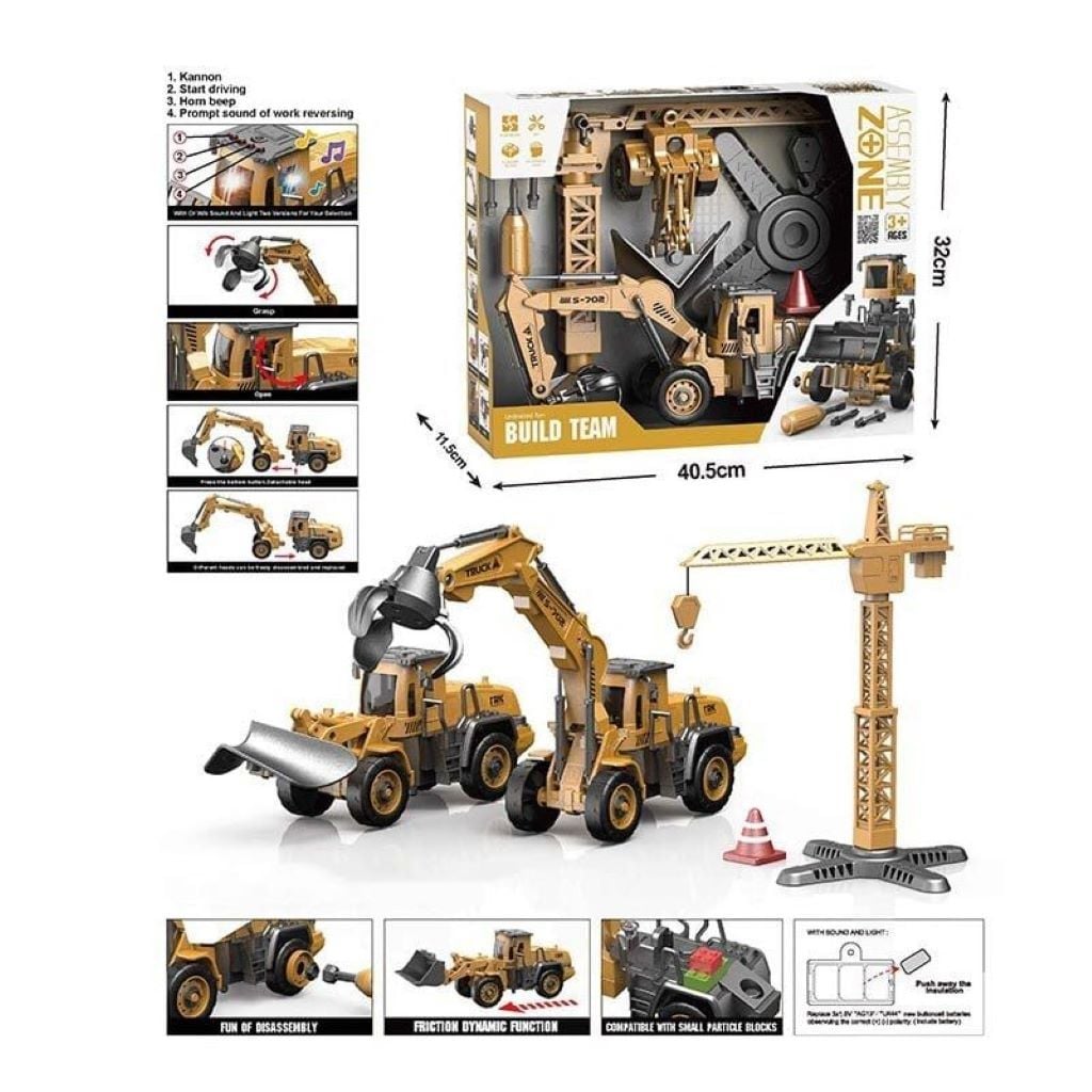 Будтехніка набір інерція звук світло рухливі елеиети у коробці 40*32*11,5см YW9101B Китай