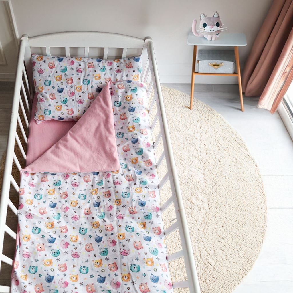 Постільна білизна Постільний комплект 120*60см Кошеня для дитячого ліжечка тканина Фланель мікс кольорів 22043 Bimbo