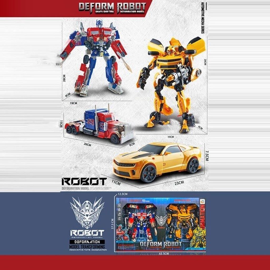 Трансформер робот машина 2шт в коробці 64*37*12,5см 689-12 Китай