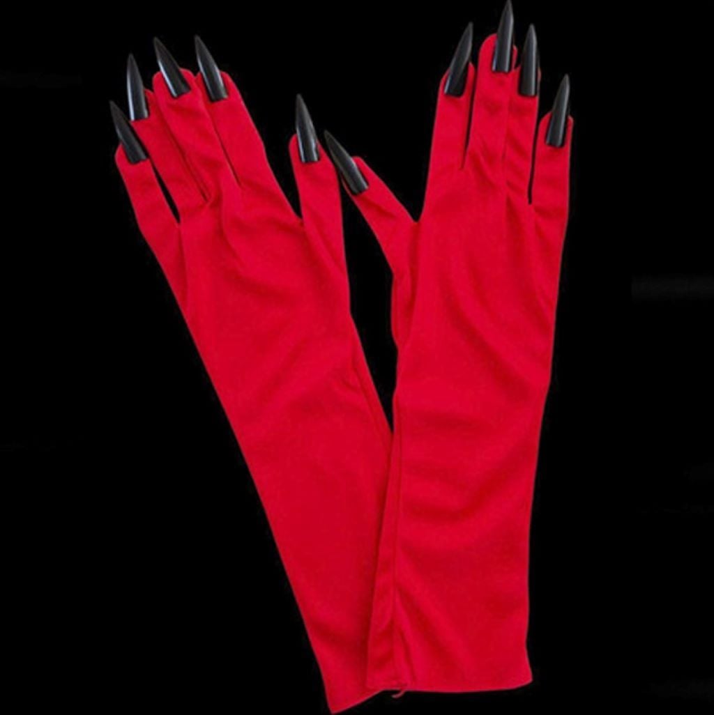 Перчатки карнавальні довгі 38см з кігтями у пакеті MA-26-59 Китай