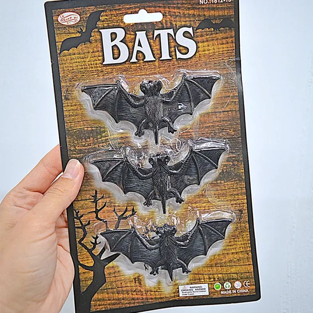 Тварини гумові Кажани 3шт на планшеті 1812-13 Китай