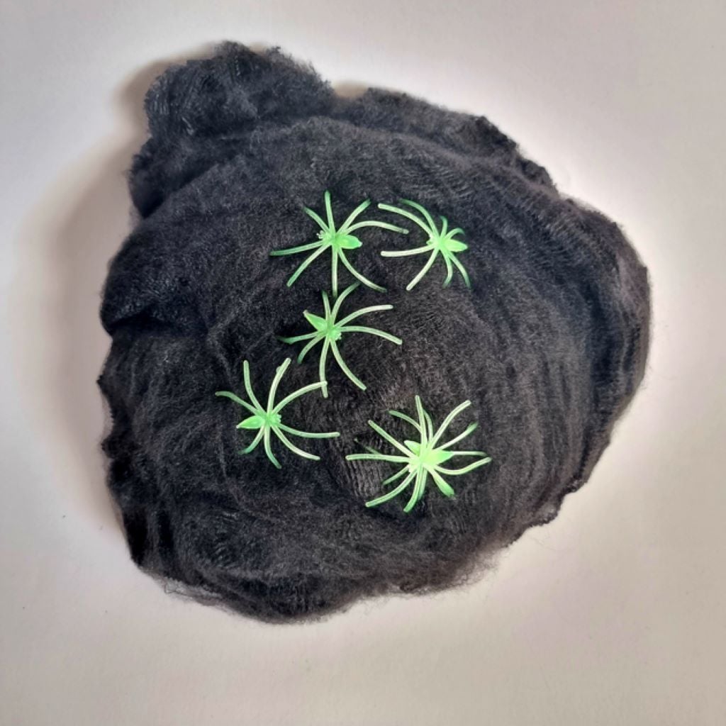 Павутиння з 6 павуками чорна 60гр у пакеті 24-484/4016 Китай