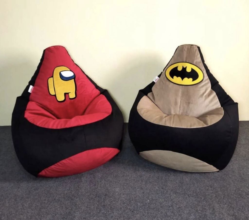 М'яка іграшка Крісло мішок 80*50см Бєтман лежак з пінопластовими кульками внутрішній чохол 9995554 арт пуф